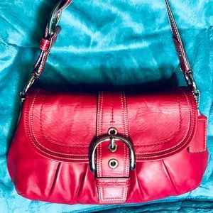 COACH RED LEATHER SOHO F15204